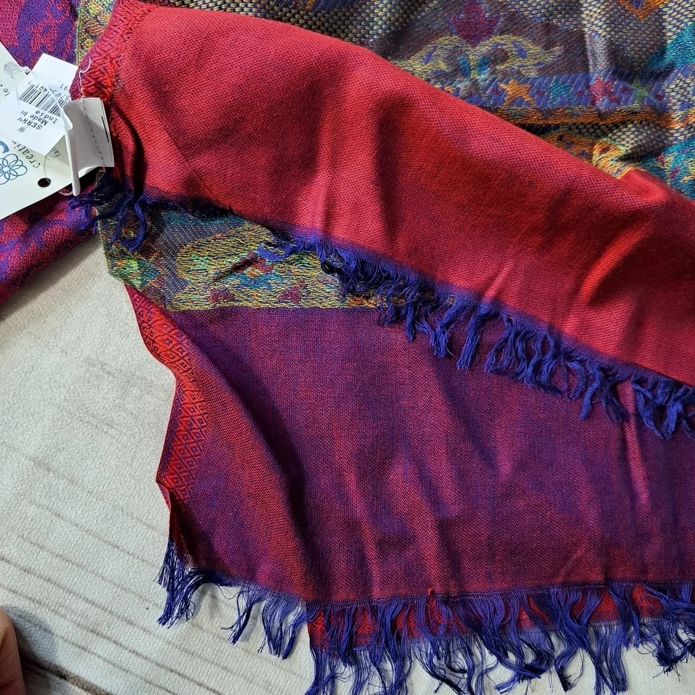 Vibrant Multicolor Paisley Scarf
